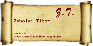 Zabolai Tibor névjegykártya